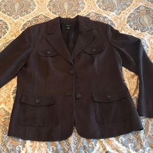 Style & Co Linen chocolate brown blazer